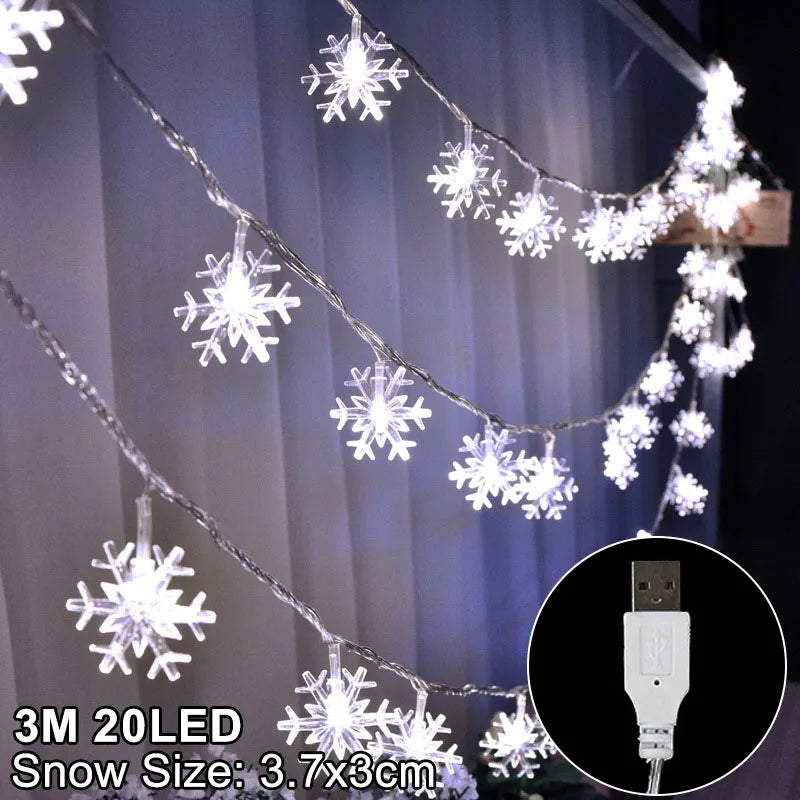 Snowflake LED Sparkle Garland